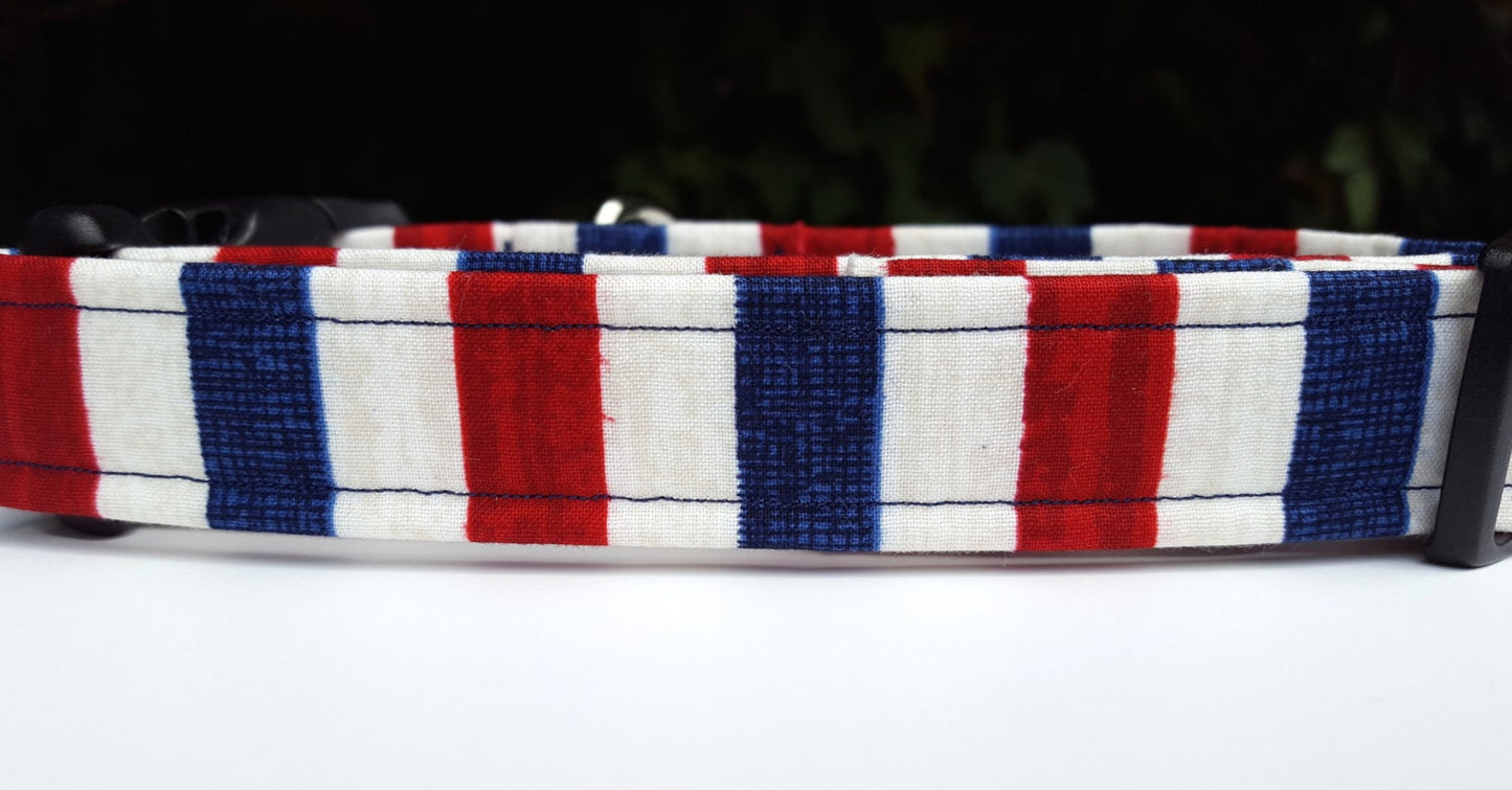 Rustic Patriot Collar, 4th of July Collar, Red White & Blue Collar, Summer Collar, Boy Collar, Girl Collar, Small Dog, Large Dog, Cat Collar