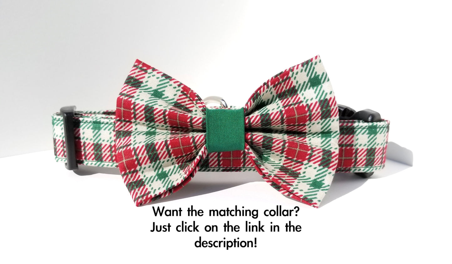 Christmas Plaid Dog Bow