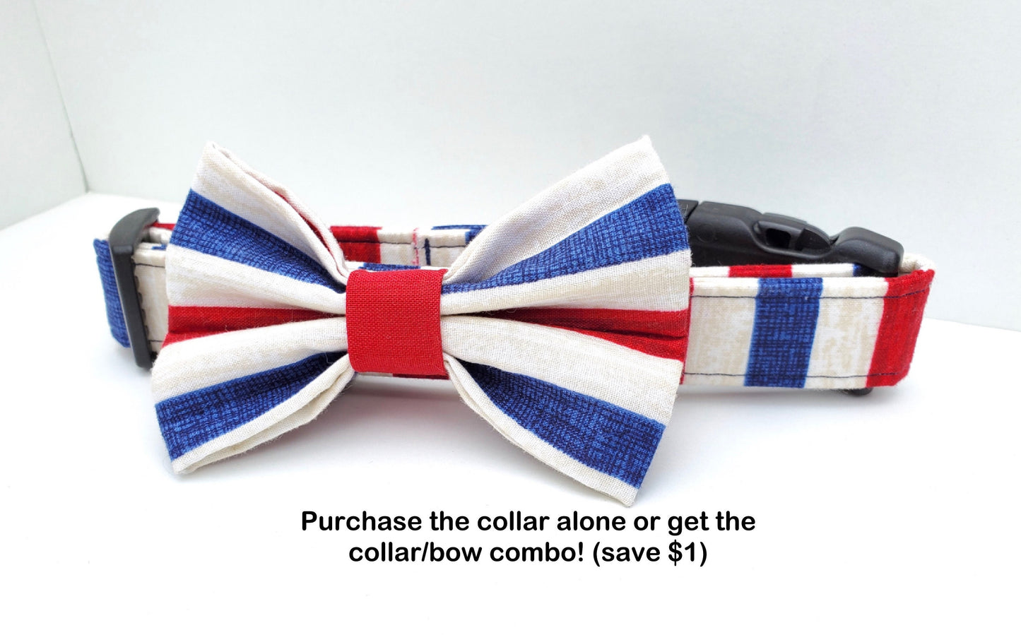 Rustic Patriot Collar, 4th of July Collar, Red White & Blue Collar, Summer Collar, Boy Collar, Girl Collar, Small Dog, Large Dog, Cat Collar
