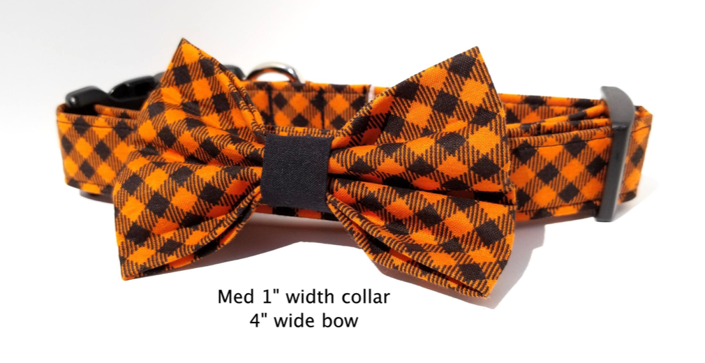 Black and Orange Gingham Collar