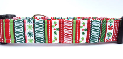 Ugly Sweater Collar, Christmas Collar, Holiday Collar, Red Green White, Boy Dog Collar, Girl Dog Collar, Small Dog Collar, Cat Collar