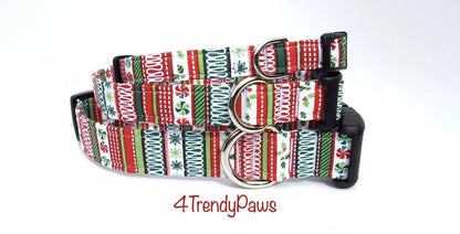 Ugly Sweater Collar, Christmas Collar, Holiday Collar, Red Green White, Boy Dog Collar, Girl Dog Collar, Small Dog Collar, Cat Collar