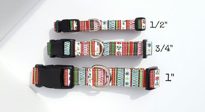 Ugly Sweater Collar, Christmas Collar, Holiday Collar, Red Green White, Boy Dog Collar, Girl Dog Collar, Small Dog Collar, Cat Collar