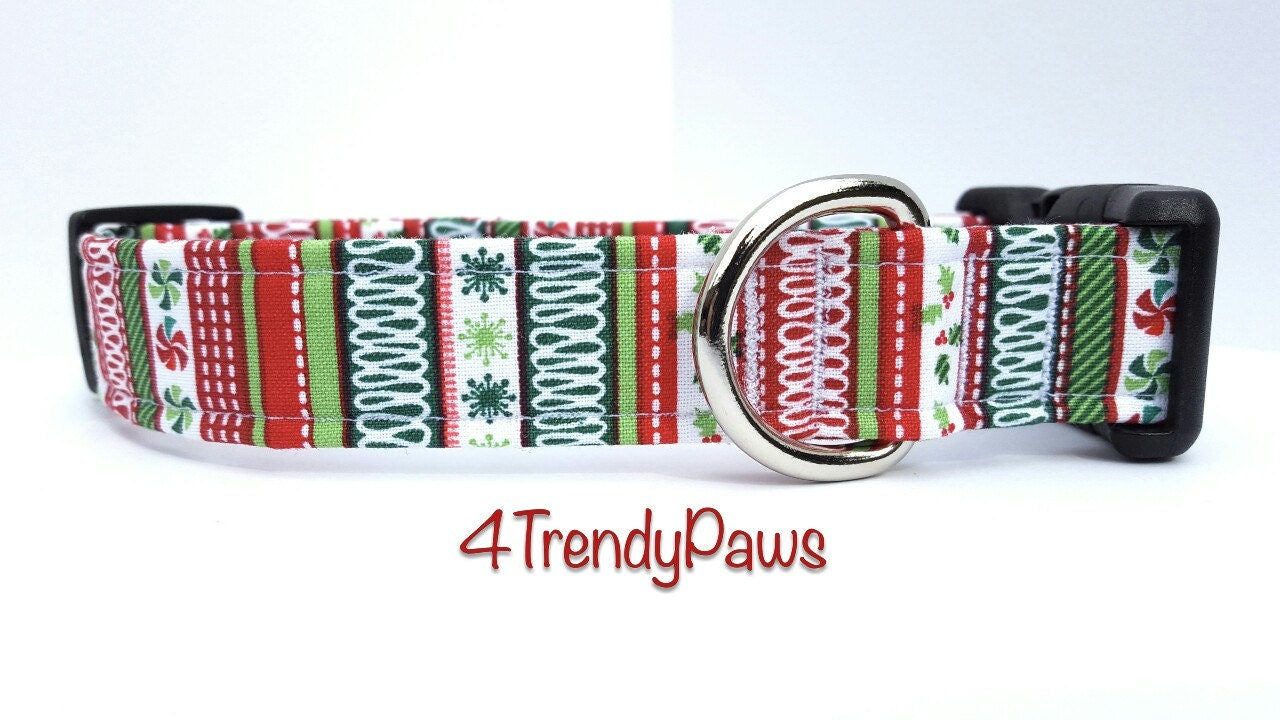 Ugly Sweater Collar, Christmas Collar, Holiday Collar, Red Green White, Boy Dog Collar, Girl Dog Collar, Small Dog Collar, Cat Collar