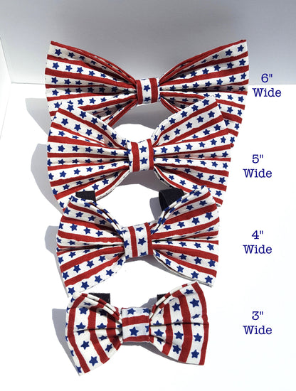 Stars and Stripes Dog Bow, Patriotic Dog Bow, 4th of July Dog Bow, Boy Dog Bow Tie, Girl Dog Bow tie, Small Dog Bow Tie, Big Dog Bow tie