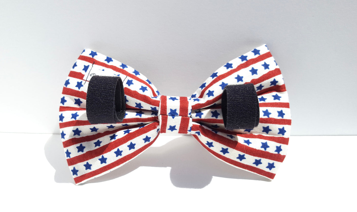 Stars and Stripes Dog Bow, Patriotic Dog Bow, 4th of July Dog Bow, Boy Dog Bow Tie, Girl Dog Bow tie, Small Dog Bow Tie, Big Dog Bow tie