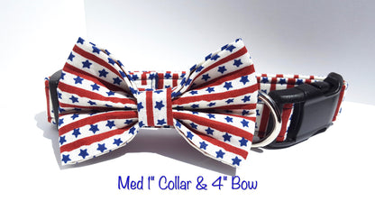 Stars and Stripes Collar, Patriotic Collar, 4th of July Collar, Boy Dog Collar, Girl Dog Collar, Small Dog Collar, Big Dog Collar,Dog Collar