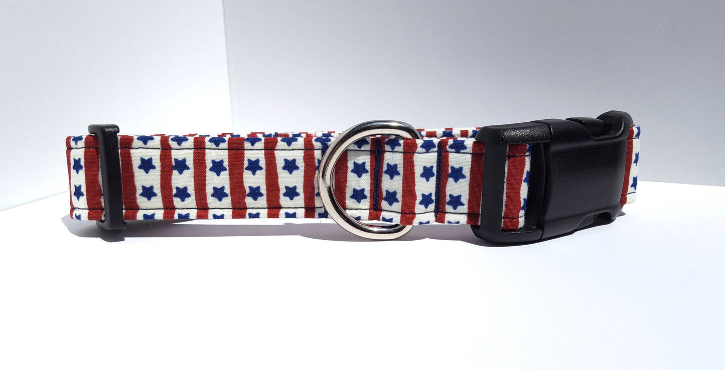 Stars and Stripes Collar, Patriotic Collar, 4th of July Collar, Boy Dog Collar, Girl Dog Collar, Small Dog Collar, Big Dog Collar,Dog Collar