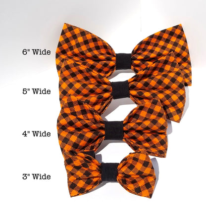 Black and Orange Gingham Bow