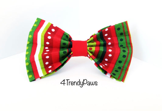 Christmas Stripes & Dots Bow