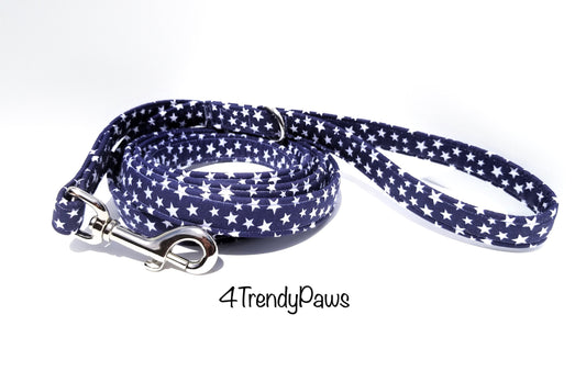 White Stars on Navy Leash