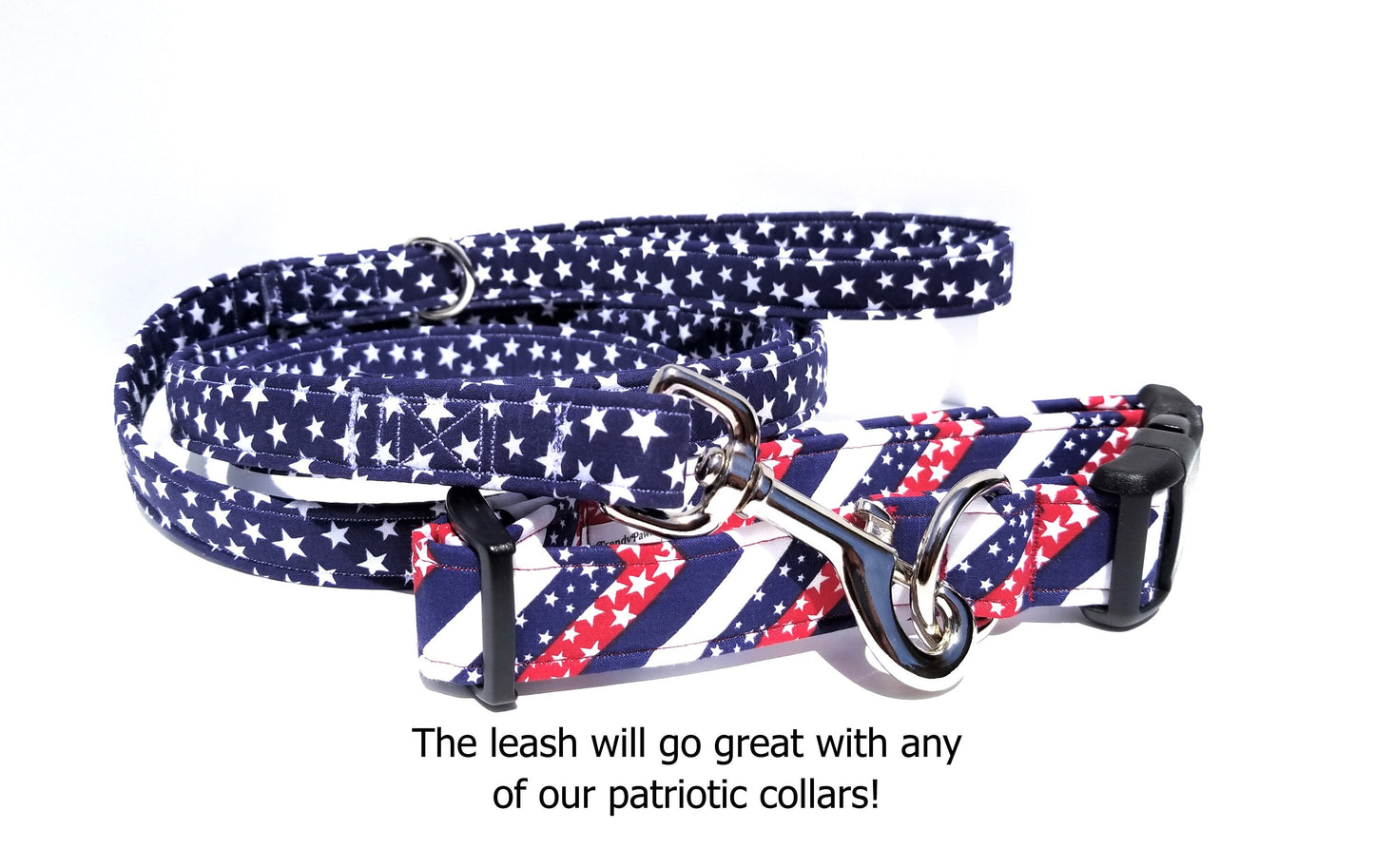 White Stars on Navy Leash