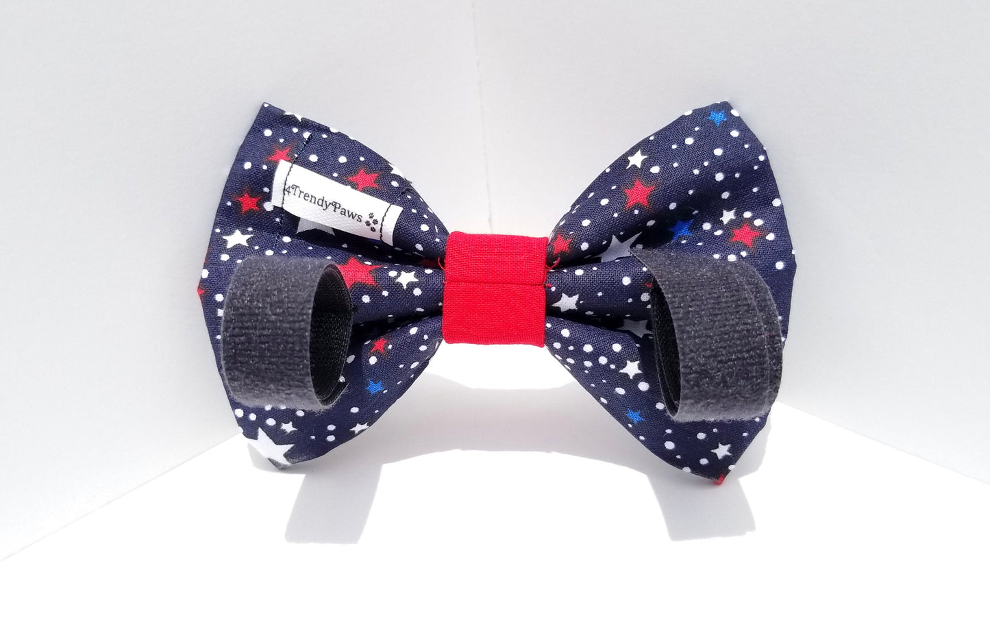 Blue Patriotic Stars Bow