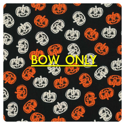 White & Orange Pumpkins Bow, Halloween Pumpkins dog Bow, Halloween Dog Bow