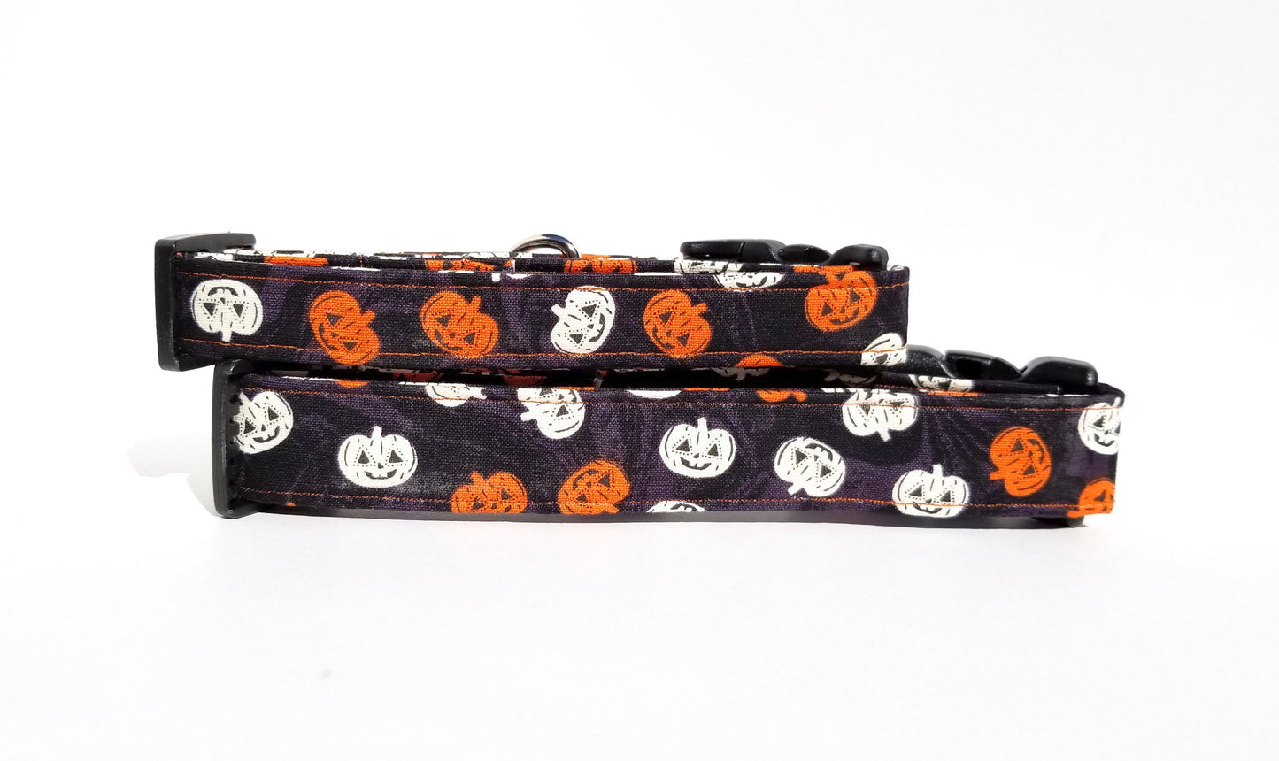 White & Orange Pumpkins Dog Collar, Pumpkins Dog Collar, Halloween Dog Collar