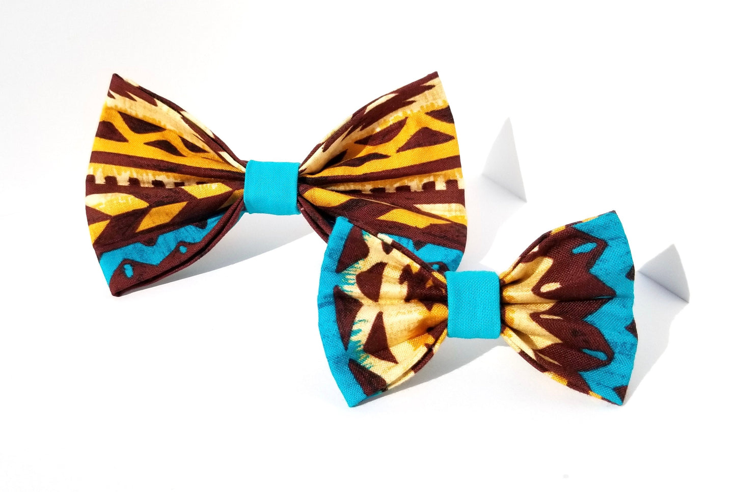 Teal and Brown Aztec Bow, Aztec Dog Bowtie, Western Dog Bow, Southwestern Dog Bow, Boy Dog Bowtie, Girl dog bow, Small Dog Bow, Big Dog Bow