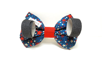 Patriotic Night Sky Dog Bow