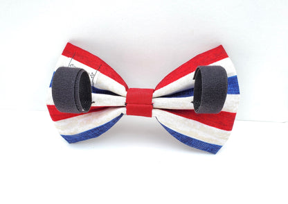 Rustic Patriot Bow, 4th of July Bow, Red White & Blue Bow, Summer Bow, Boy Dog Bow, Girl Dog Bow, Small Dog Bow, Big Dog Bow, Dog Bow Tie