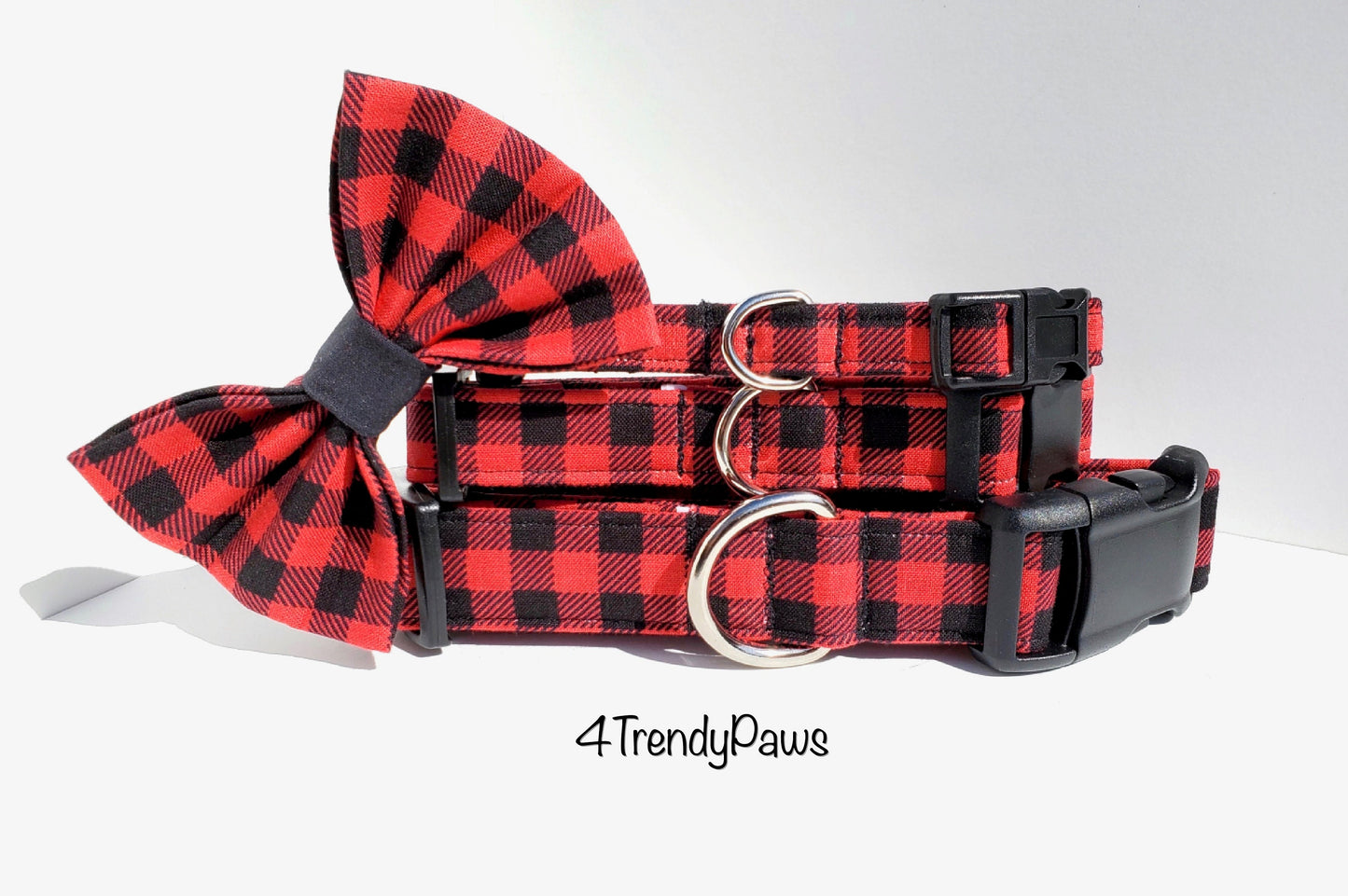 Red and Black Buffalo Plaid Collar