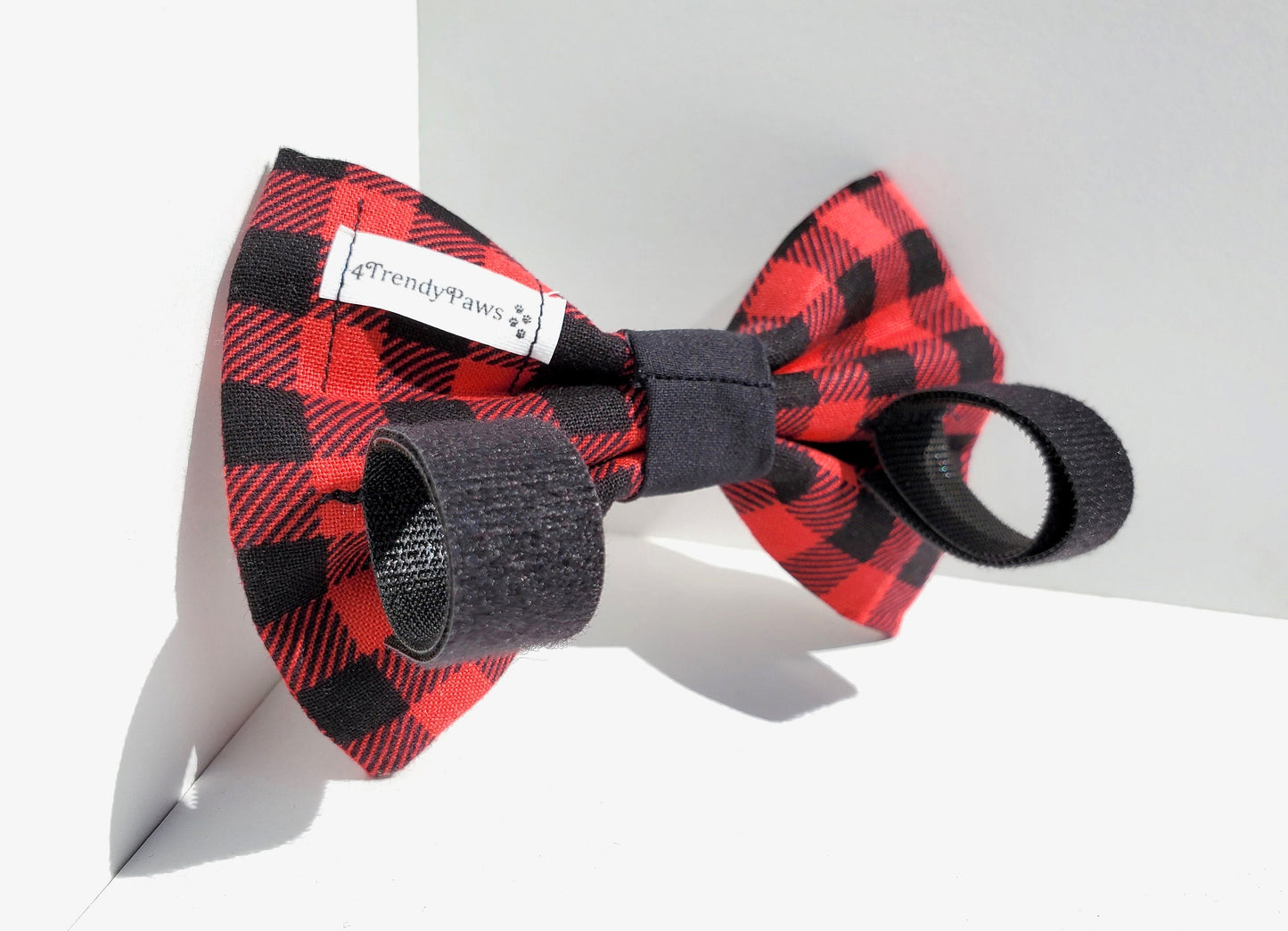 Red and Black Buffalo Plaid Dog Bow, Buffalo Plaid Bow Tie, Christmas Dog Bow, Holiday Dog Bow, Dog Bow Tie, Boy Dog Bow Tie, Girl Dog Bow