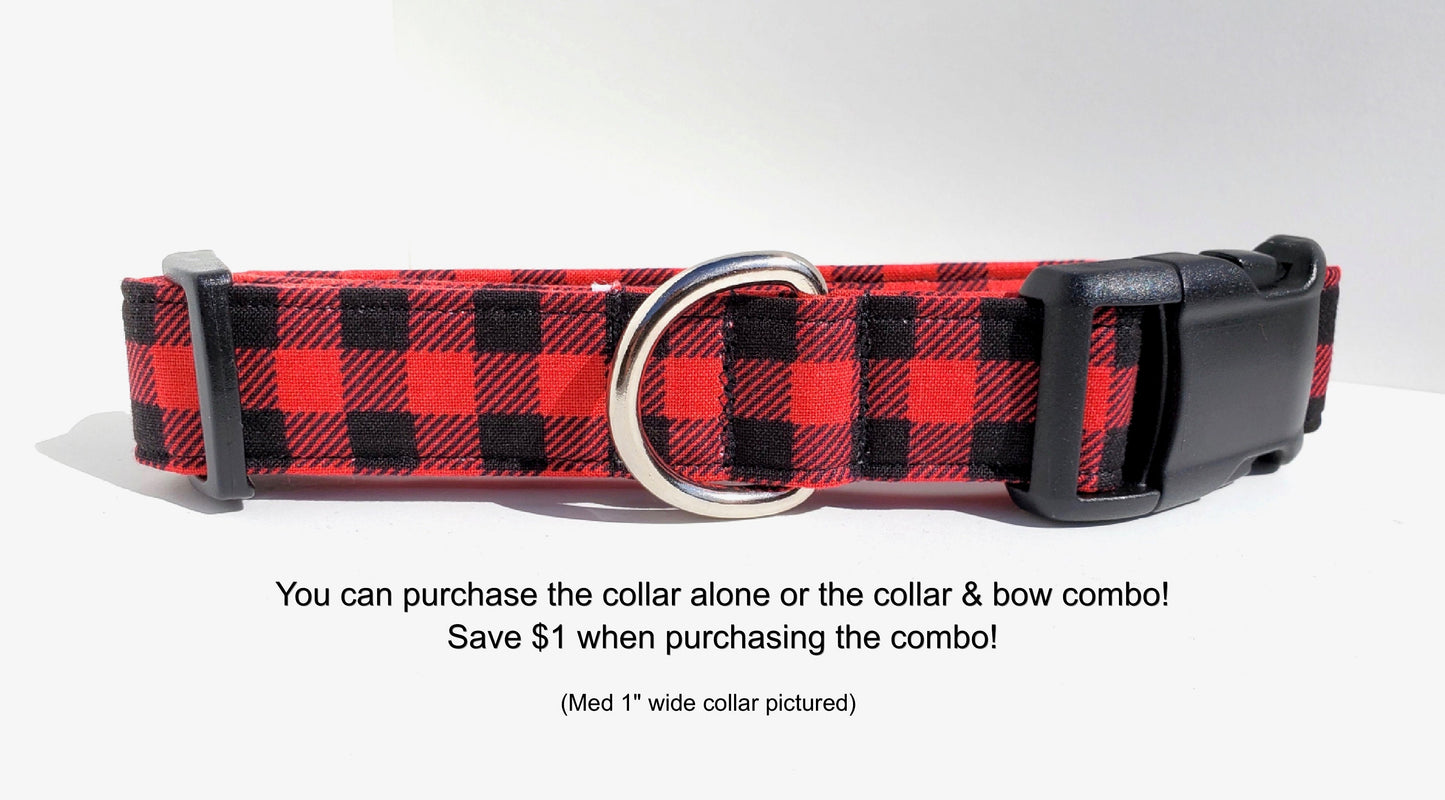 Red and Black Buffalo Plaid Collar