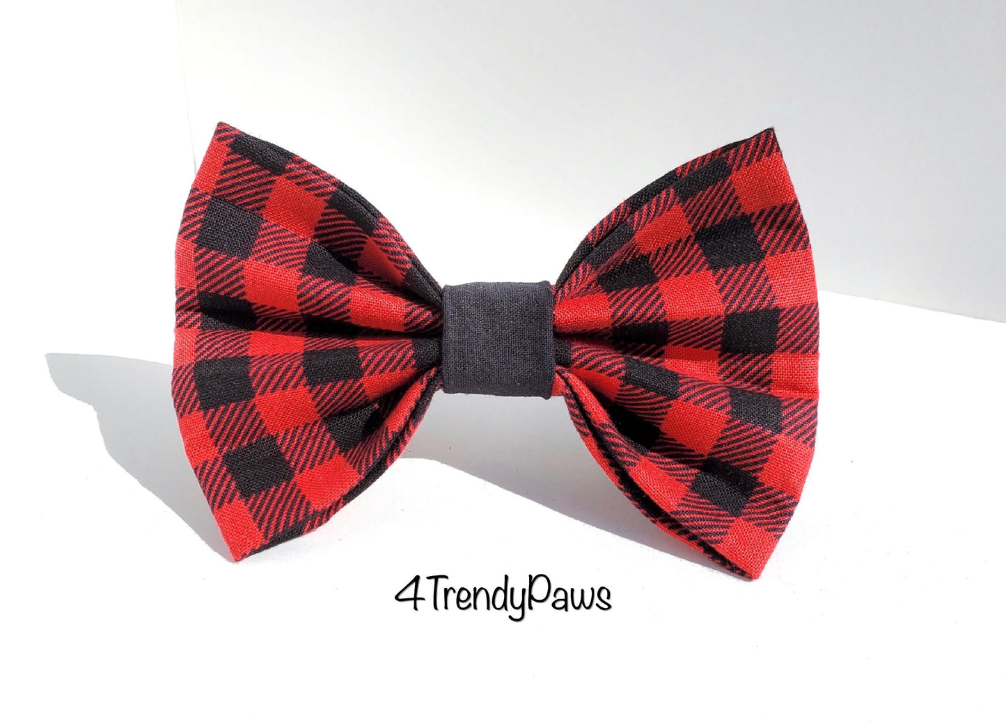 Red and Black Buffalo Plaid Dog Bow, Buffalo Plaid Bow Tie, Christmas Dog Bow, Holiday Dog Bow, Dog Bow Tie, Boy Dog Bow Tie, Girl Dog Bow