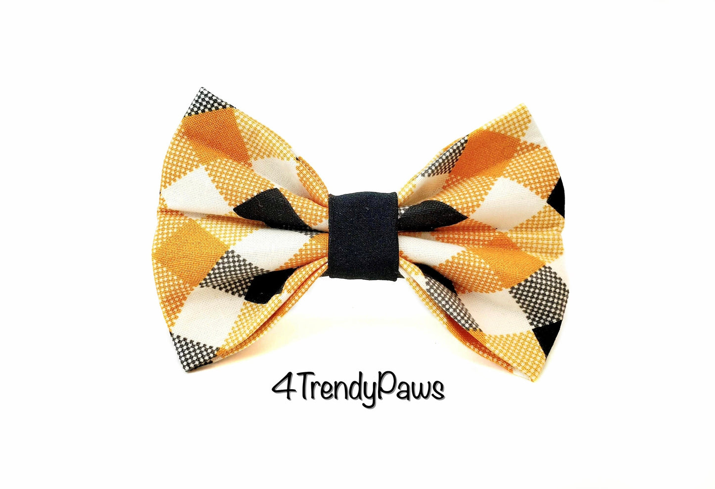 Fall Gingham Dog Bow