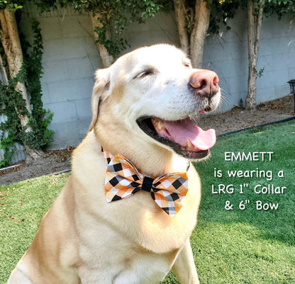 Fall Gingham Dog Bow