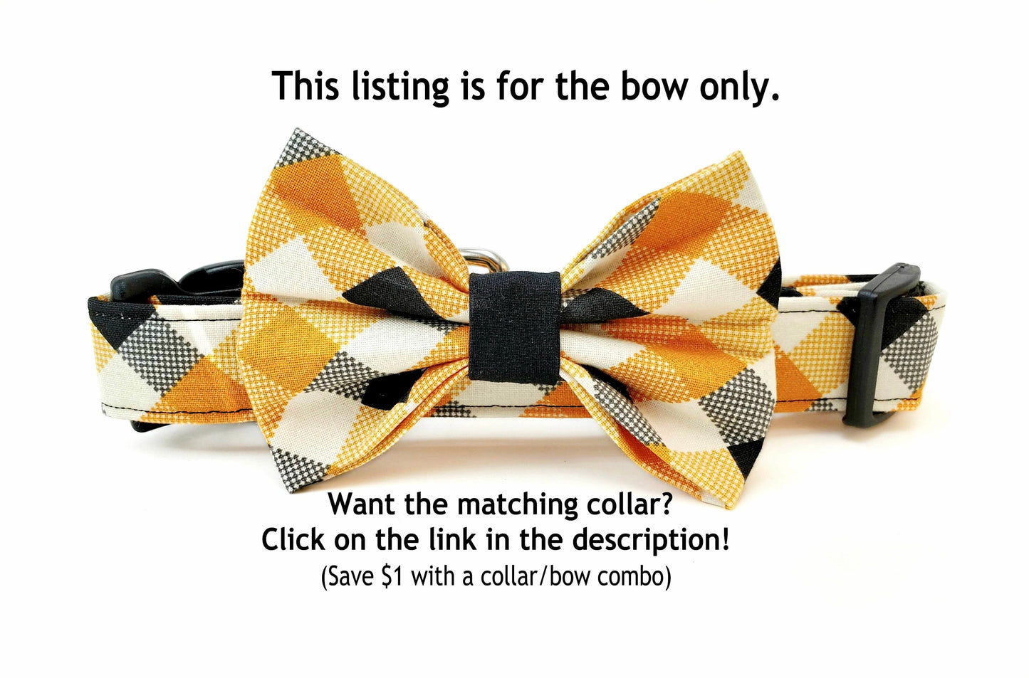 Fall Gingham Dog Bow