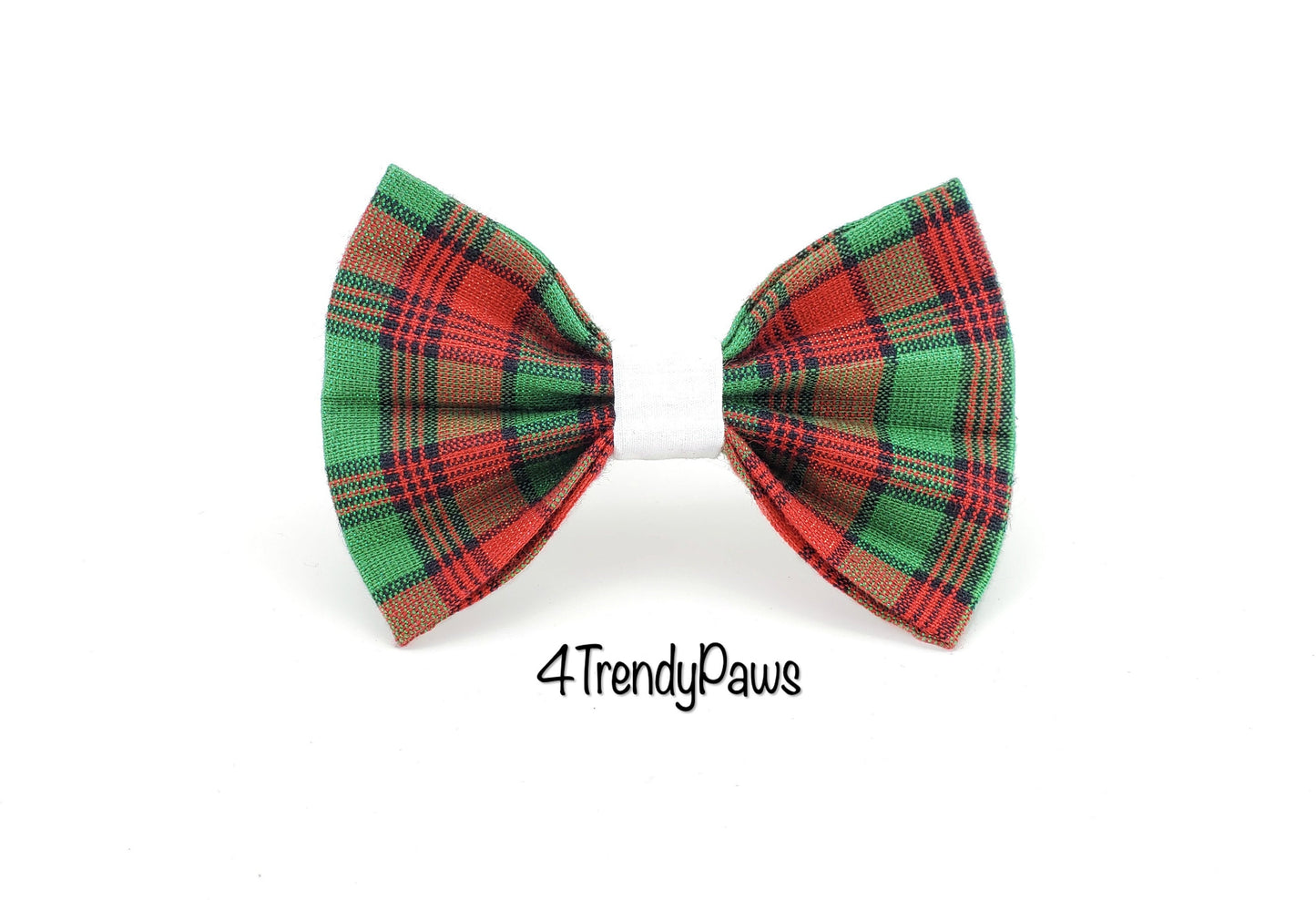 Shiny Christmas Plaid Bow, Christmas Dog Bow Tie, Holiday Dog Bow, Winter Dog Bow, Red and Green Plaid Bow, Boy Dog Bow Tie, Girl Dog Bow