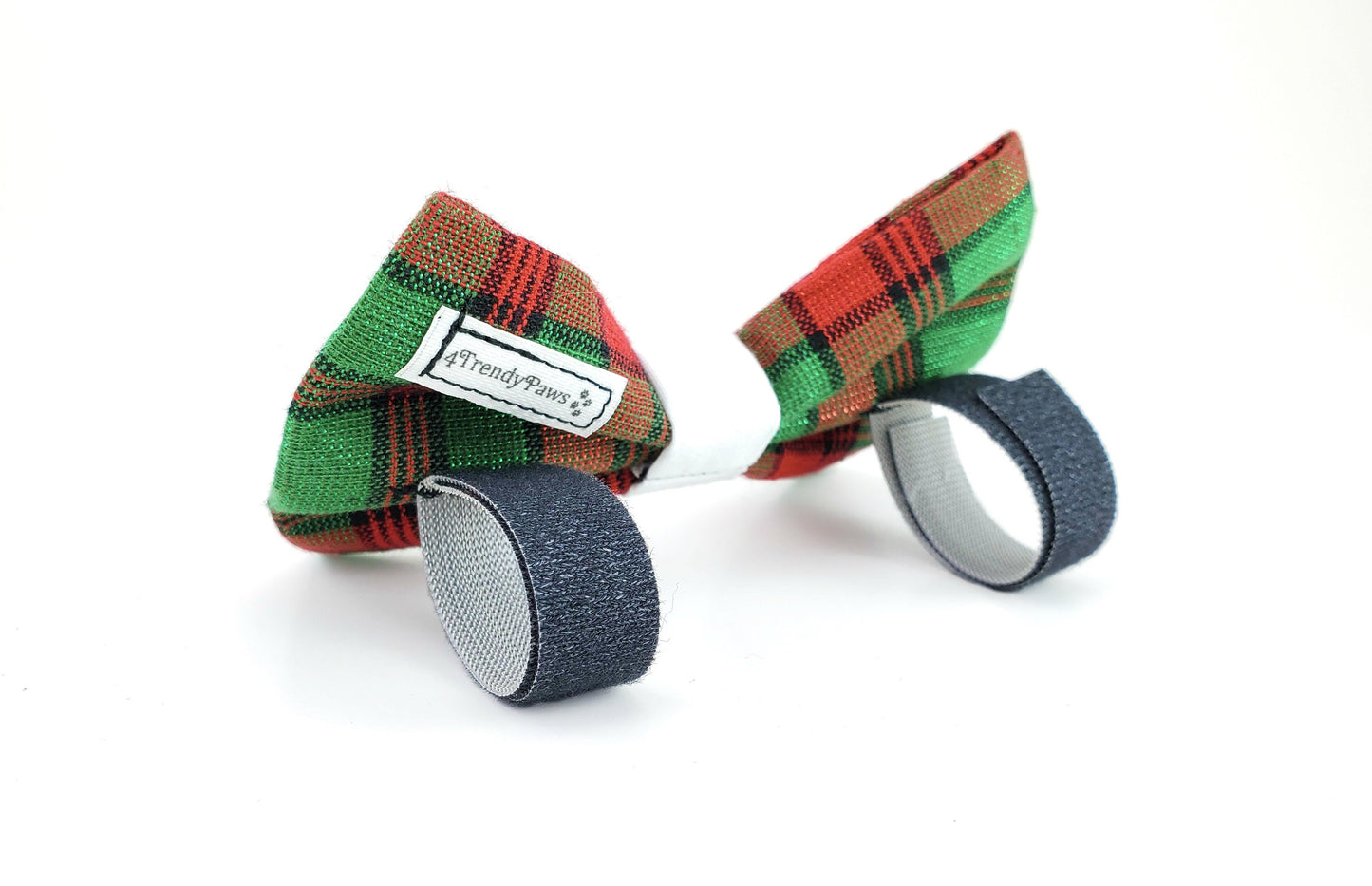 Shiny Christmas Plaid Bow, Christmas Dog Bow Tie, Holiday Dog Bow, Winter Dog Bow, Red and Green Plaid Bow, Boy Dog Bow Tie, Girl Dog Bow