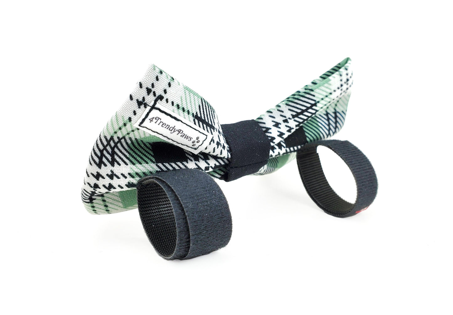 Green Plaid Dog Bow