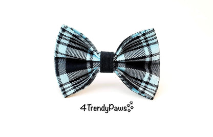 Robin Egg Blue Plaid Dog Bow, Blue Plaid Dog Bow, Plaid Dog Bow Tie, Spring Dog Bow, Easter Dog Bow Tie, Dog Bow Tie