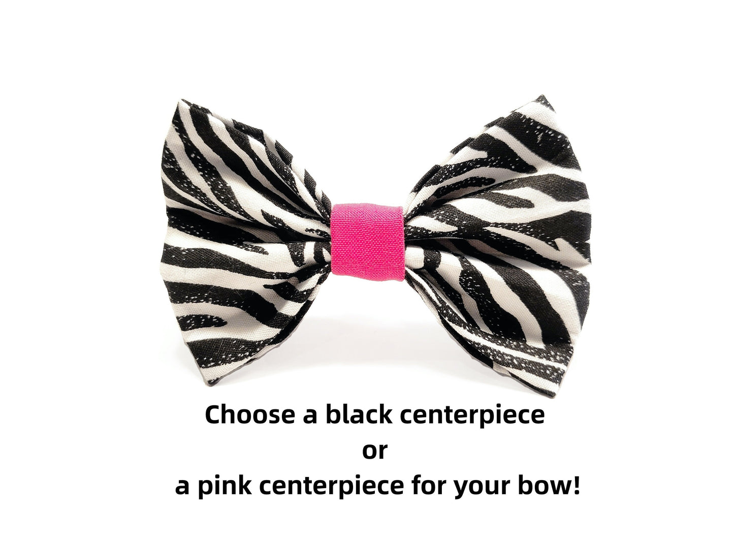 Zebra Print Dog Bow, Animal Print Dog Bow, Dog Bow Tie, Black and White Dog Bow Tie