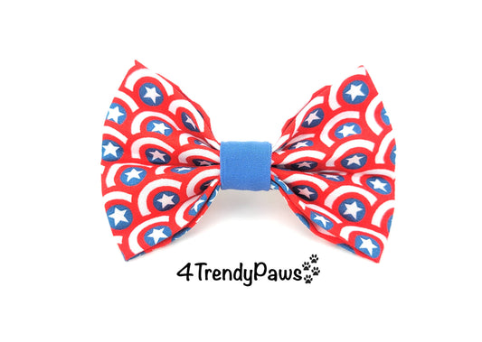 Captain America Dog Bow