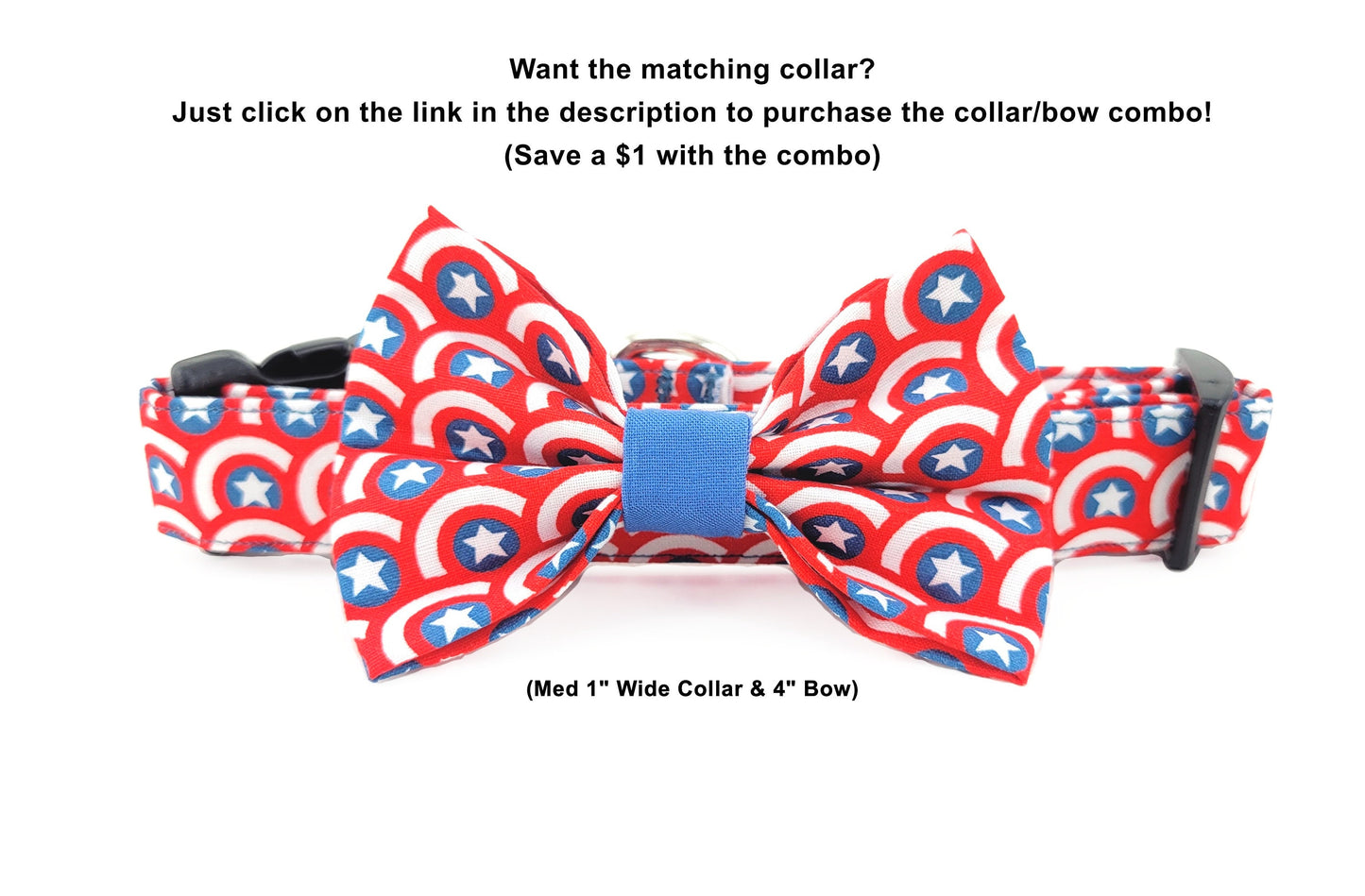 Captain America Dog Bow