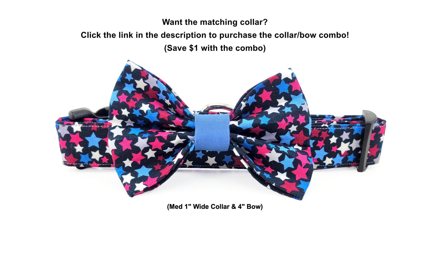 Confetti Stars Dog Bow